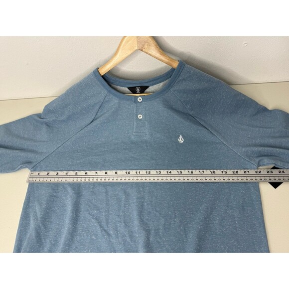 Volcom Love Sleeve Shirt Henley Flecked Blue Pullover Mens Size Large L - NWT - Picture 11 of 14